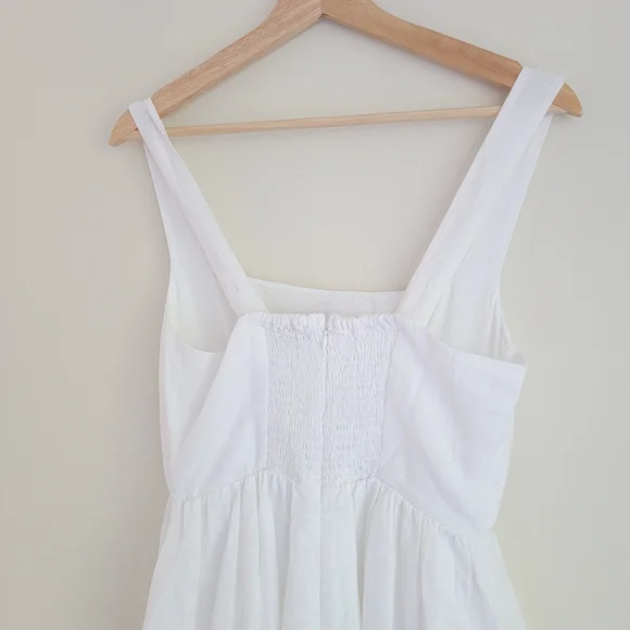NWT Quince 100% European Linen Fit & Flare Midi Dress, White, S - Picture 5 of 12
